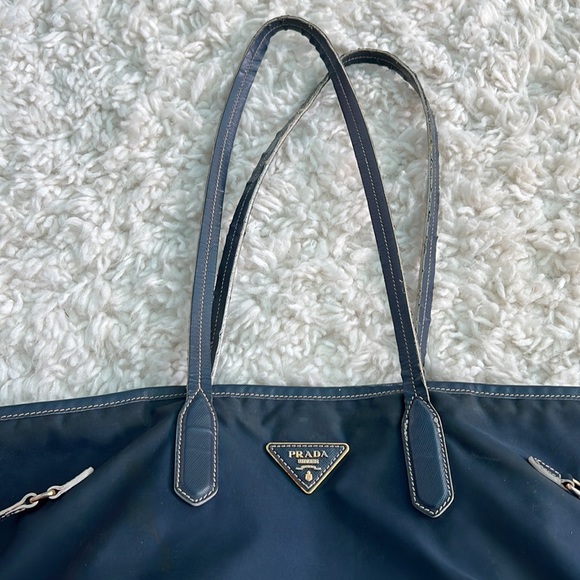 Authentic PRADA Tote Navy Bag - Picture 4 of 14